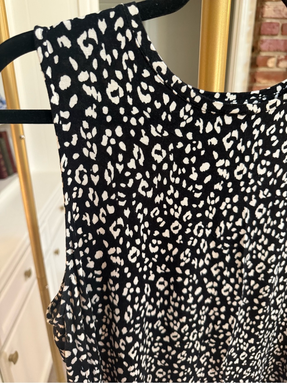 Nine West Black & White Animal Print Tank Top XL - Picture 2 of 6